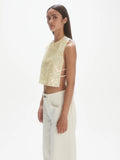 Sequin Top - Off-White/Yellow Sequins