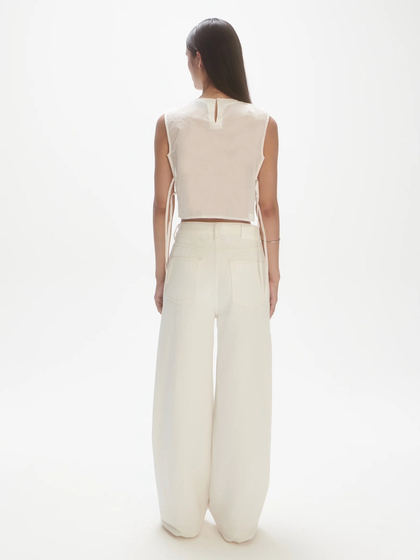 Sequin Top - Off-White/Yellow Sequins