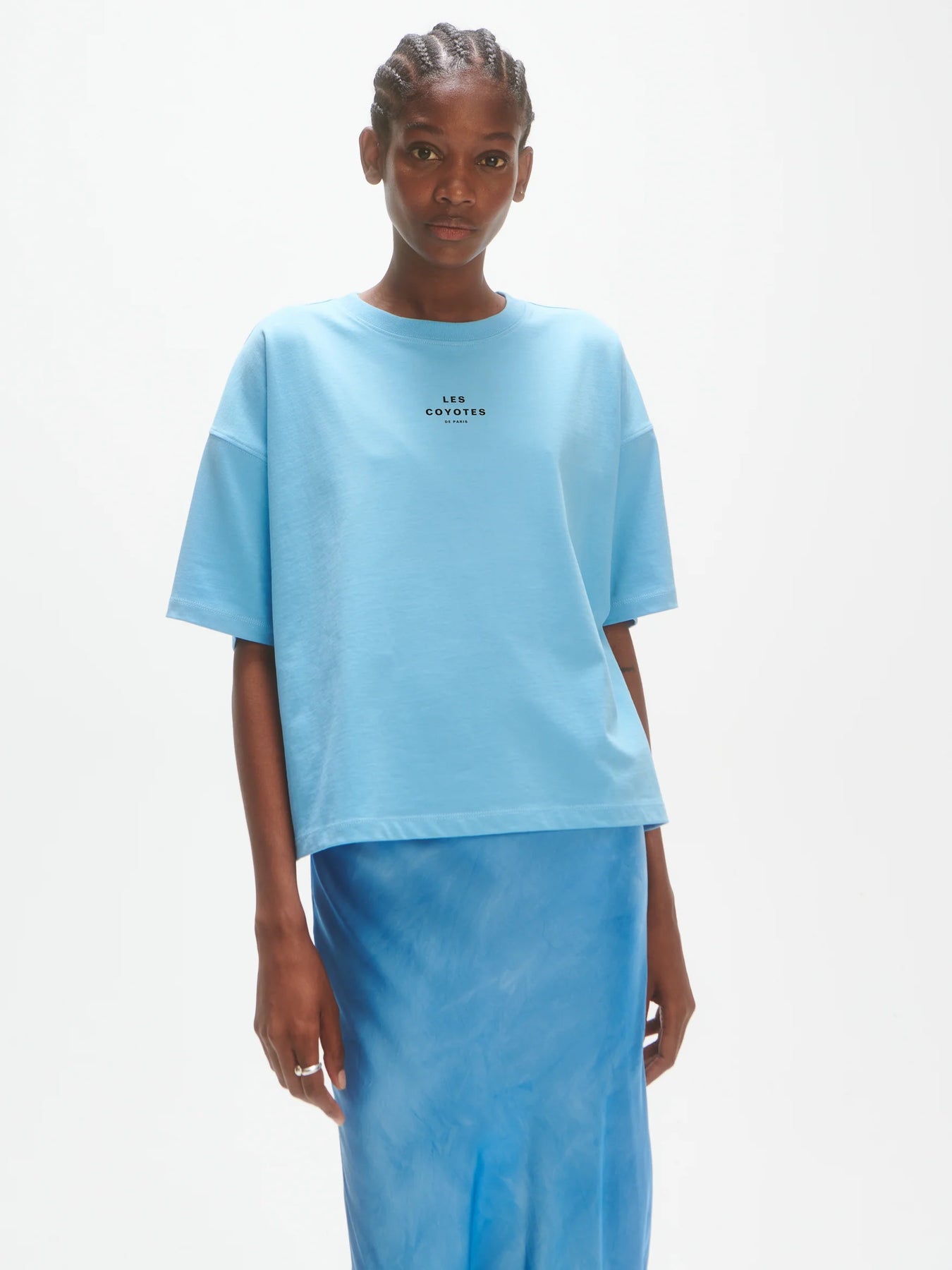 Logo Boxy-Fit Tee - Maya Blue