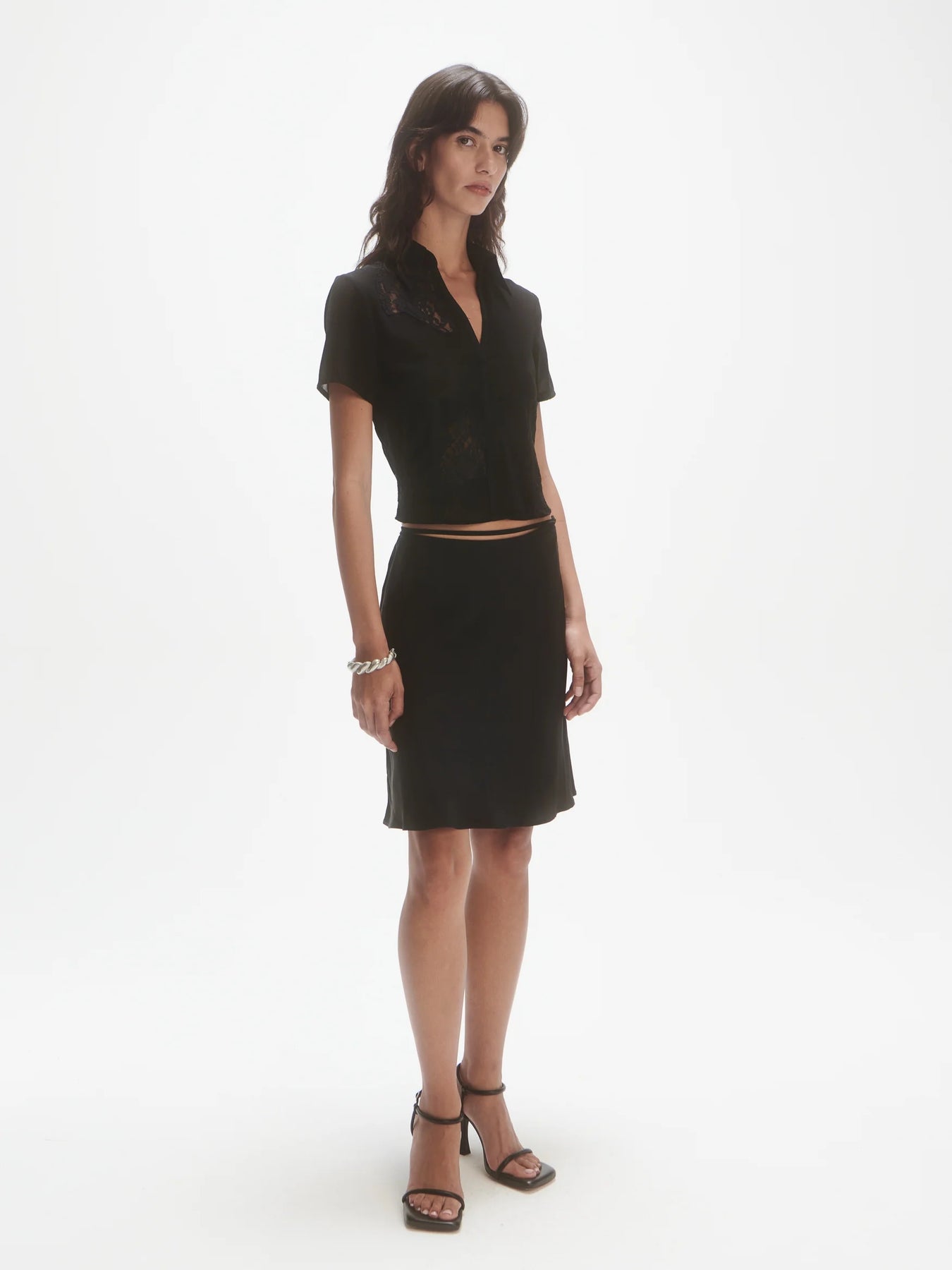 Fluid Short Skirt - Noir