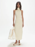 Twisted Back Rib Dress - Cream