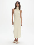 Twisted Back Rib Dress - Cream