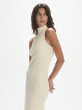 Twisted Back Rib Dress - Cream