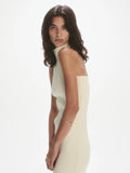 Twisted Back Rib Dress - Cream