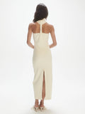 Twisted Back Rib Dress - Cream