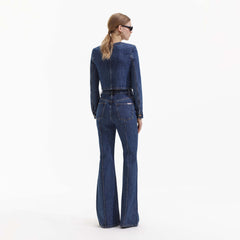 Buttoned Denim Jacket - Blue