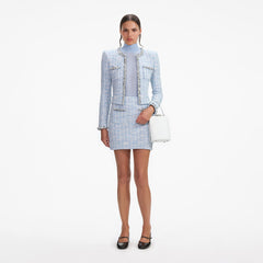 Check Cardigan - Blue