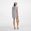Fine Lace Mini Dress - Blå