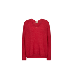 Thora V-Neck Knit - Chinese Red
