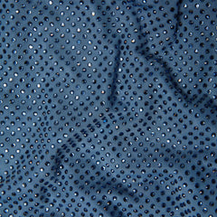 Rhinestone Gathered Maxi Dress - Blue