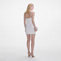 Crepe Pearl Bow Mini Dress - White