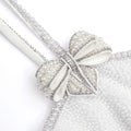 Crepe Pearl Bow Mini Dress - White