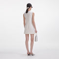 Boucle Bow Mini Dress - Gräddvit