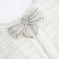 Boucle Bow Mini Dress - Gräddvit