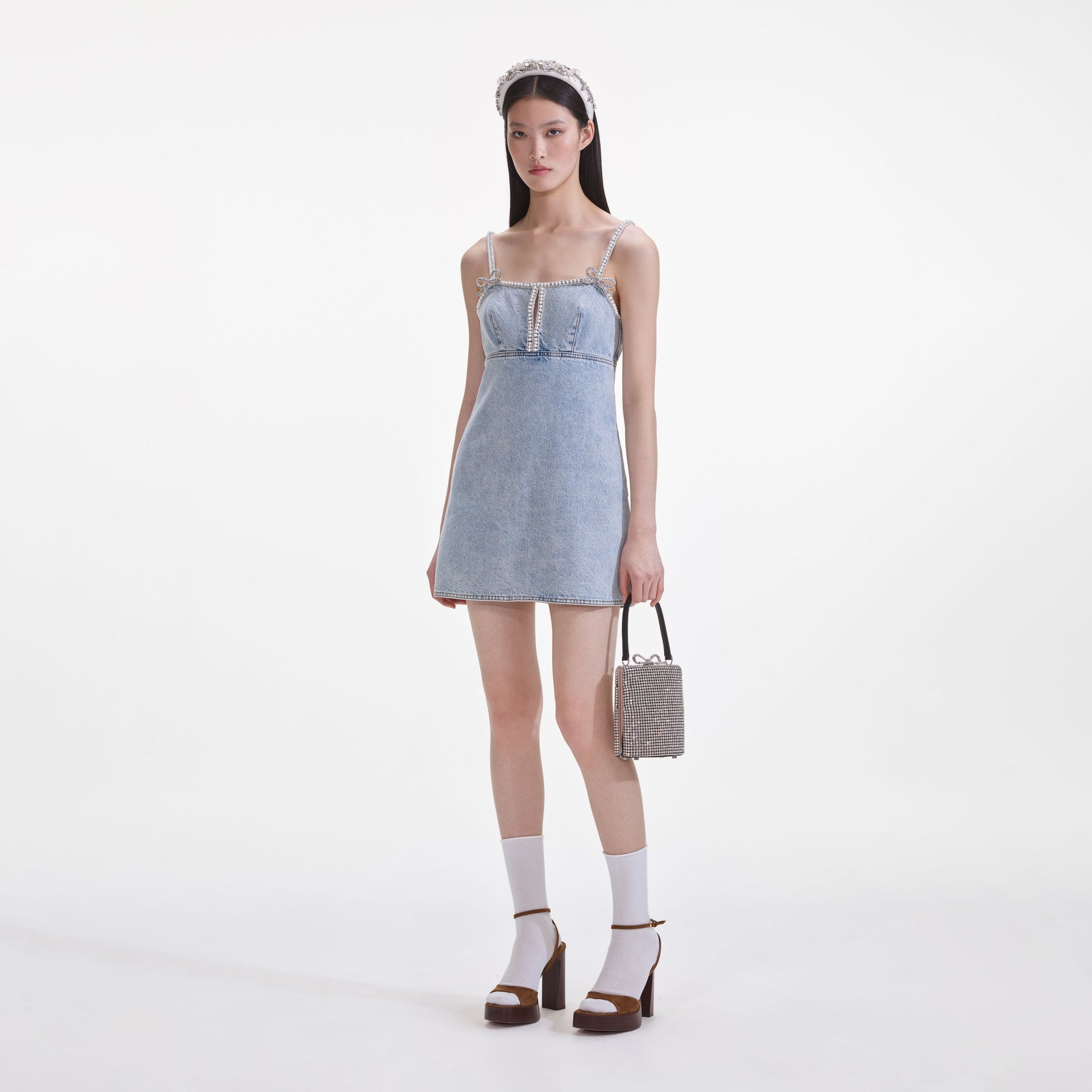 Denim Pearl Miniklänning - Ljusblå