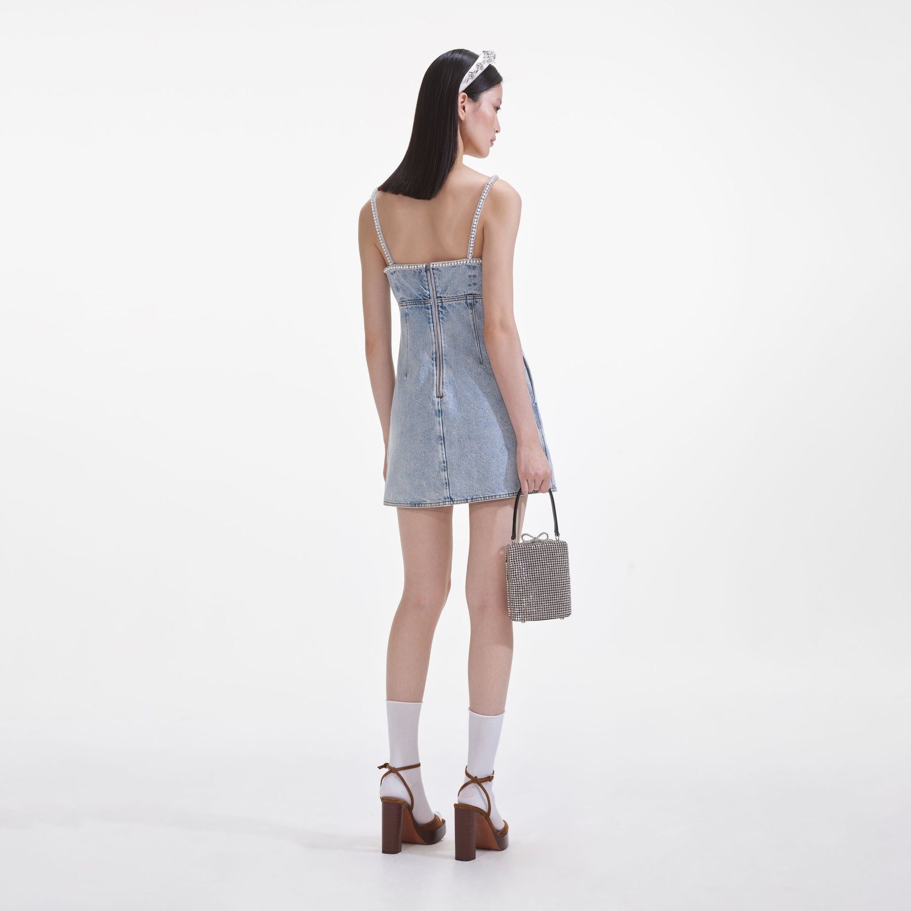 Denim Pearl Miniklänning - Ljusblå