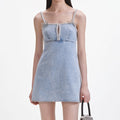 Denim Pearl Miniklänning - Ljusblå