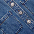 Denim Sleeveless Pearl Mini Dress - Blå