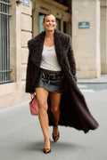 Karen Faux Fur Coat - Chokladbrun