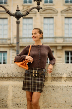 Jenny Knit Wool Cardigan - Brown Melange