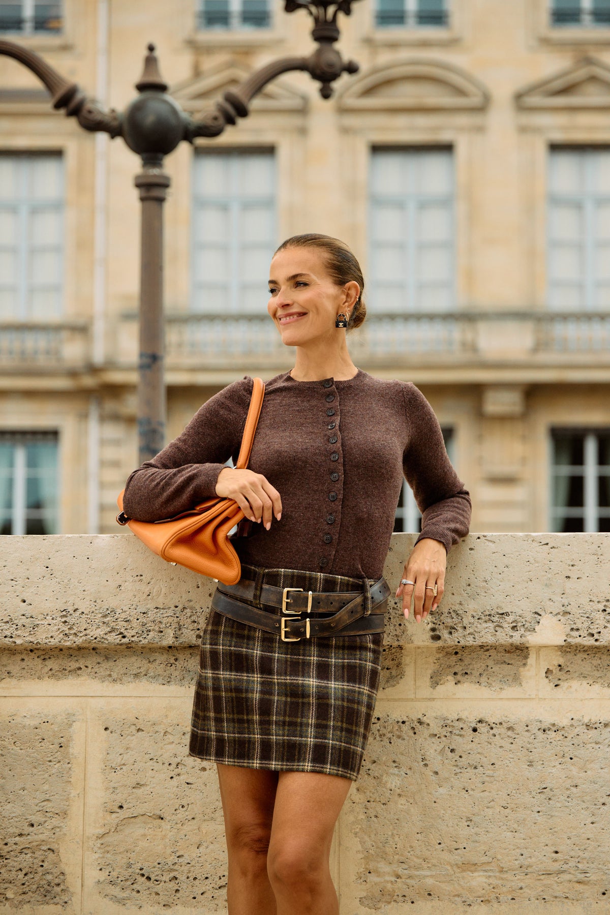 Jenny Knit Wool Cardigan - Brown Melange