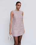 Ärmlös Bouclé-miniklänning - Rosa