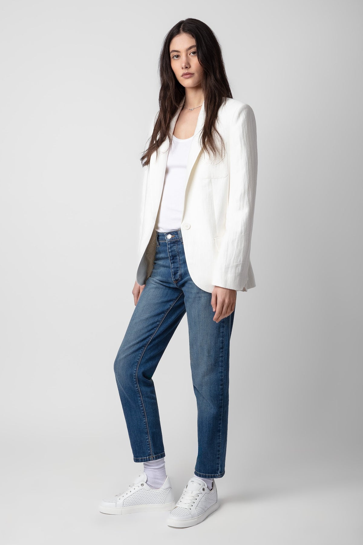 La Flash Smooth Calfskin Perfo - Blanc