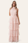 Belleic Long Dress - Pink Flower Print