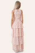 Belleic Long Dress - Pink Flower Print