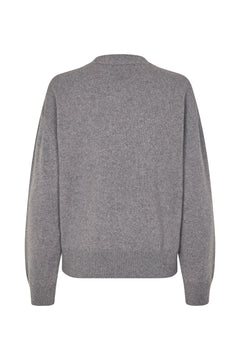 Sabirgitte V-Neck Sweater - Grey Mel