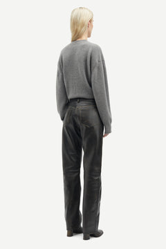 Sabirgitte V-Neck Sweater - Grey Mel