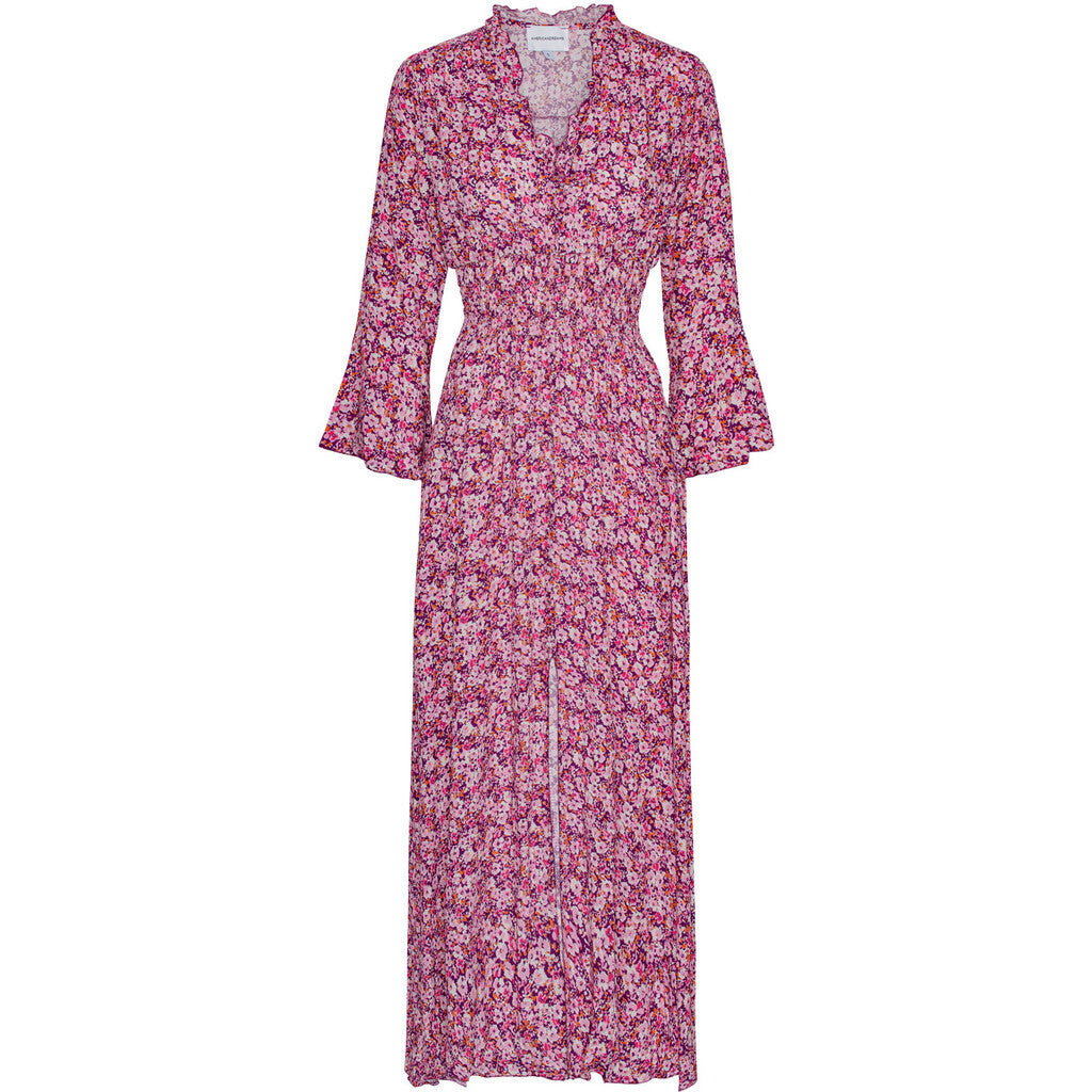 Sally Long Dress - Lilac Bordeaux Big Flower