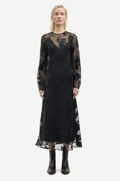 Samadeleine Dress - Black Blooming Burnout