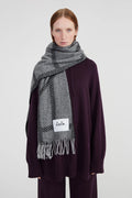 Halsduk Svea Wool Mix - Light Grey Melange/Black