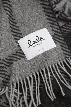Scarf Svea Wool Mix - Light Grey Melange/Black