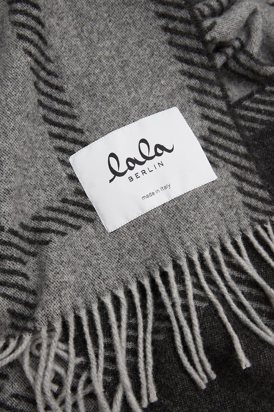 Halsduk Svea Wool Mix - Light Grey Melange/Black