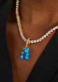 Nostalgia Bear Pave Connector - Gold Azure
