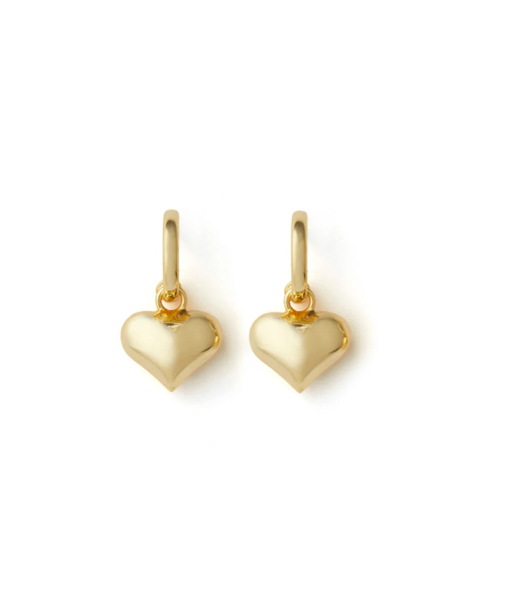 Golden Heart Earrings - Gold