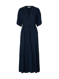 Viva Regular Linen Blend Klänning - Dark Sapphire