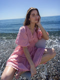 Elvira V-Neck Mini Dress - Blush