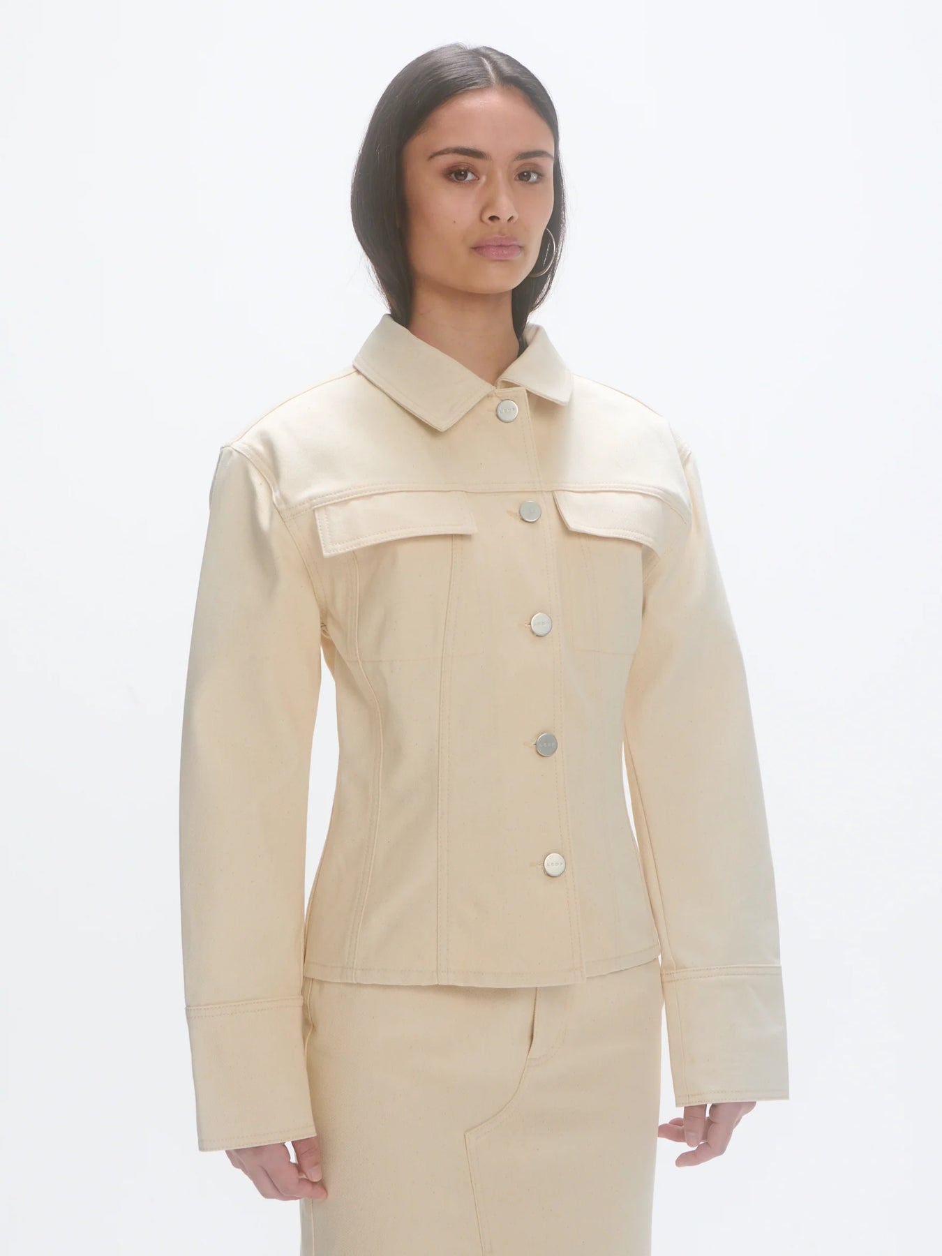 Shaped Denim Jacket - Raw Cotton