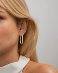 Diamond Edge Hoops - Guld
