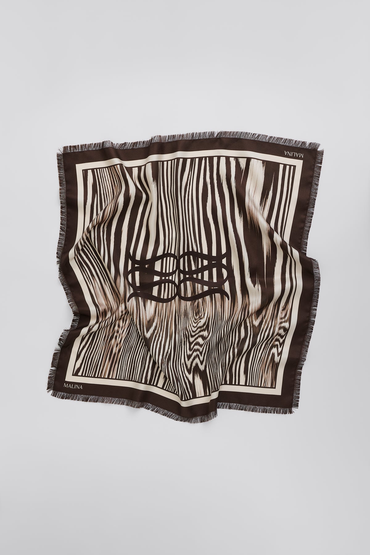 Silk Twill Fringe Scarf - Moire