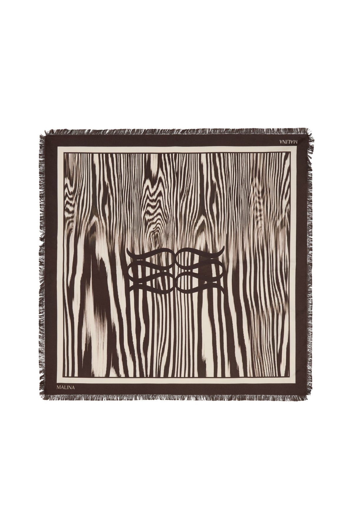 Silk Twill Fringe Scarf - Moire