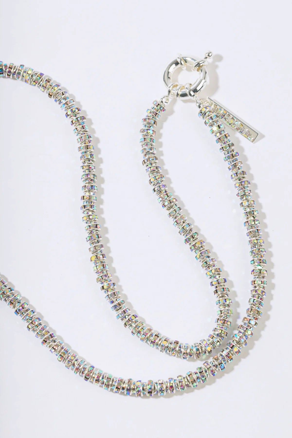 Skinny Diamond Necklace - Silver