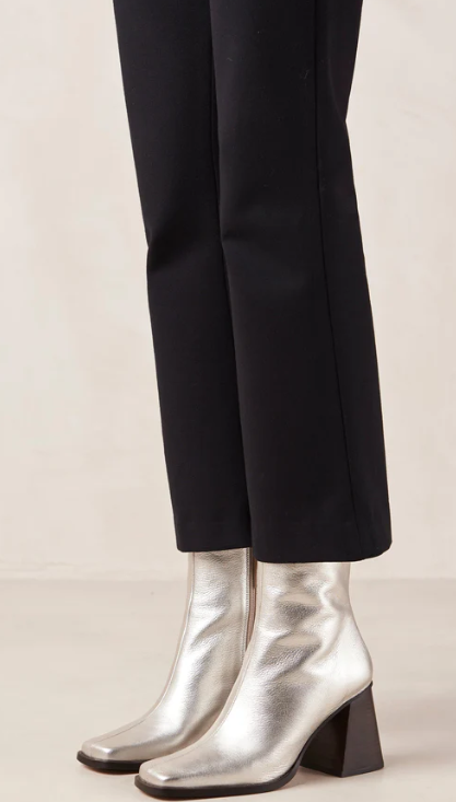South Leather Ankle Boots - Shimmer Silver