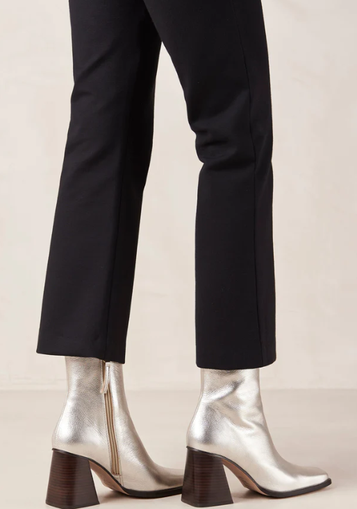 South Leather Ankle Boots - Shimmer Silver