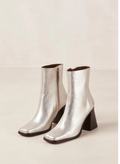 South Leather Ankle Boots - Shimmer Silver