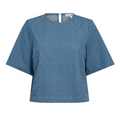 Prismcc Denim Ss Blouse - Denim Blue