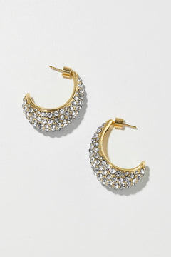 Small Crescent Hoops - Gold/Clear